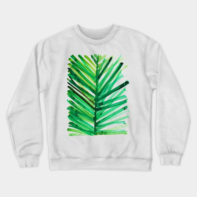 watercolor lines palm leaf 34 Crewneck Sweatshirt by mariacaballer